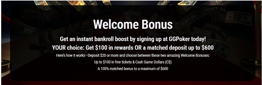 GGPoker welcome bonus selection in client