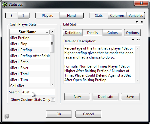 PT4 custom statistics